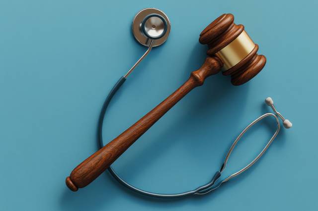 Stethoskop und Richterhammer